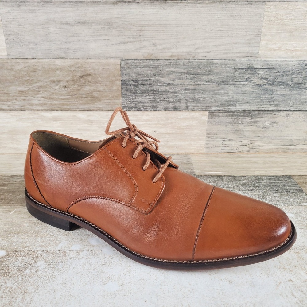 Florsheim‎ Montinaro Mens Oxford Shoes Sz 13 D Saddle Tan Cap Toe Smooth Leather